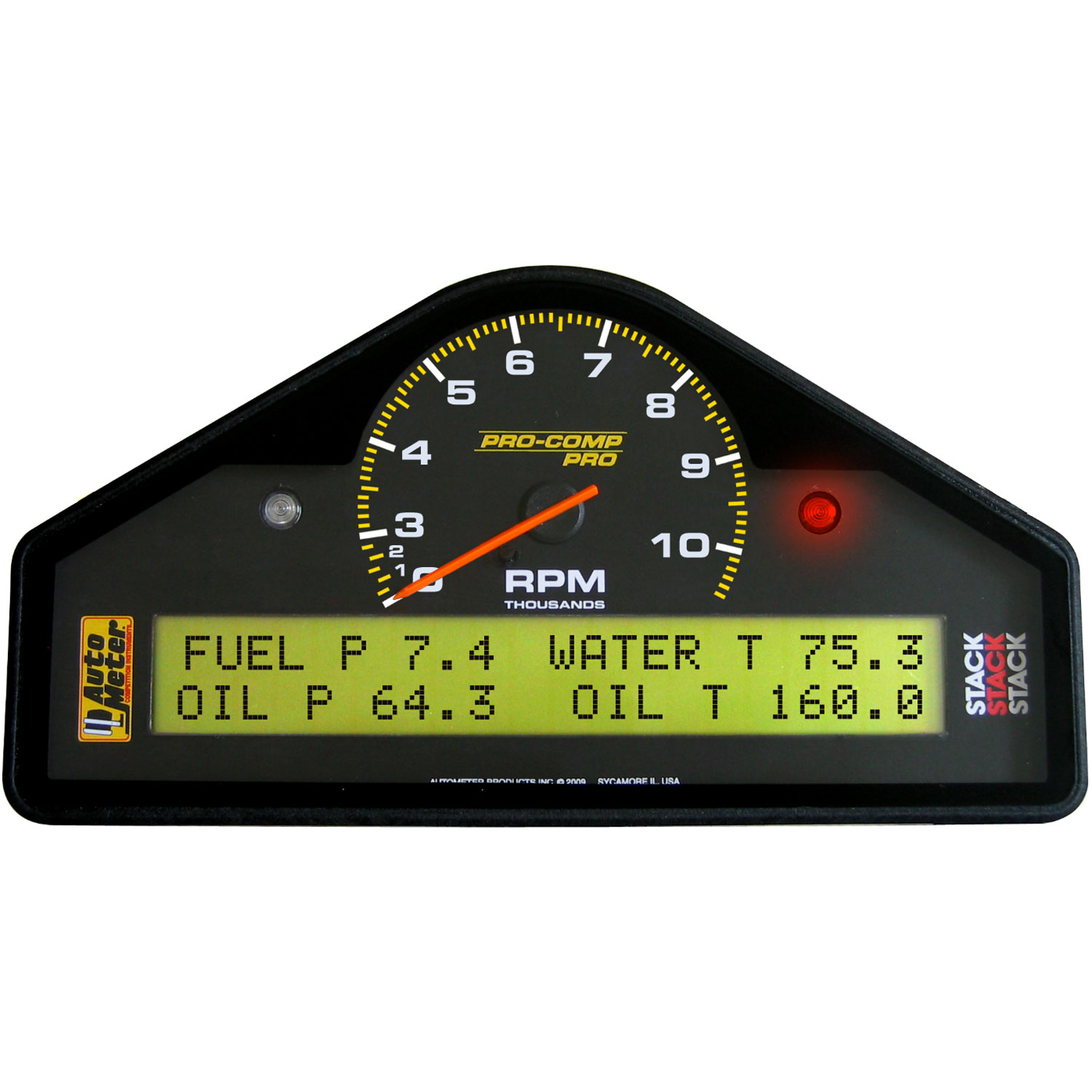 Mult-Function Display Logger Drag Racing Black 0-3-10.5k RPM