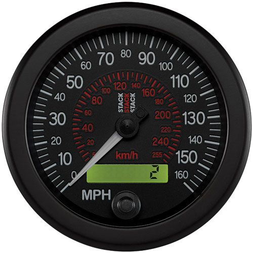 SPEEDOMETER ELECTRONIC 88MM BLK 0-160 MPH / 260 KM/H PROGRAMMABLE
