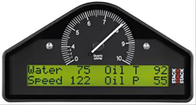 RACE DISPLAY PRE-CONFIGURED WHITE 0-3-8K RPM PSI DEG. C MPH