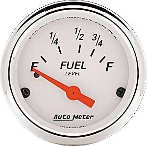 Arctic White Fuel Level Gauge 2-1/16" Electrical