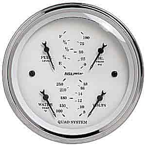 Old Tyme White Quad Gauge 3-3/8" Electrical