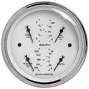 Old Tyme White Quad Gauge 3-3/8" Electrical