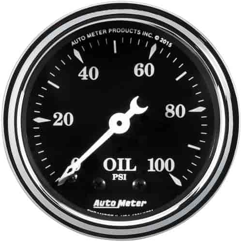 Old Tyme Black Oil Pressure Gauge 2-1/16" Mechanical