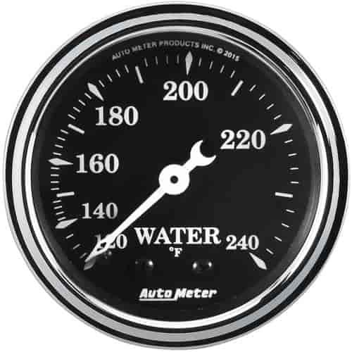 Old Tyme Black Water Temperature Gauge 2-1/16" Mechanical