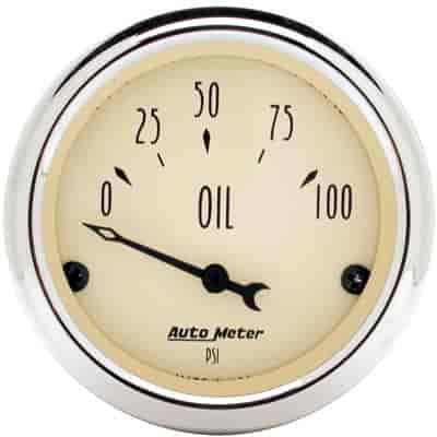 Antique Beige Oil Pressure Gauge 2-1/16" Electrical