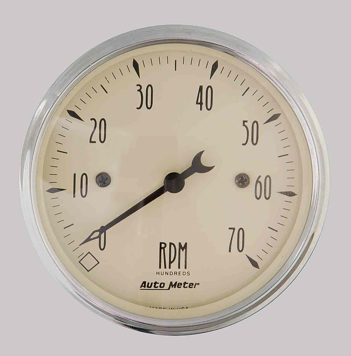 Antique Beige Tachometer 3-1/8" Electrical