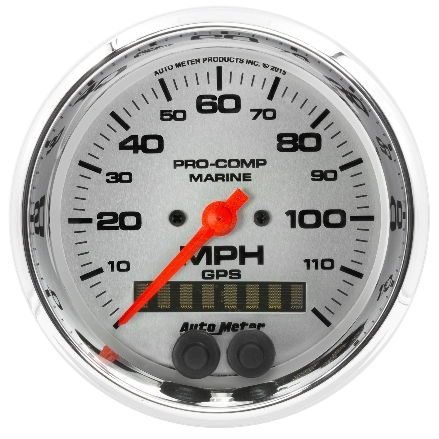 GAUGE SPEEDOMETER 3 3/8 120MPH GPS MARINE CHROME