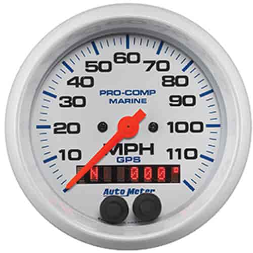 Pro-Comp White Phantom Marine Speedometer Diameter: 3-3/8"