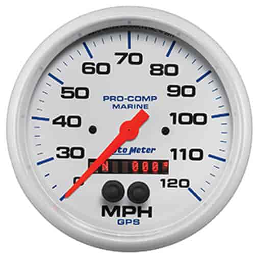 Pro-Comp White Phantom Marine Speedometer Diameter: 5"