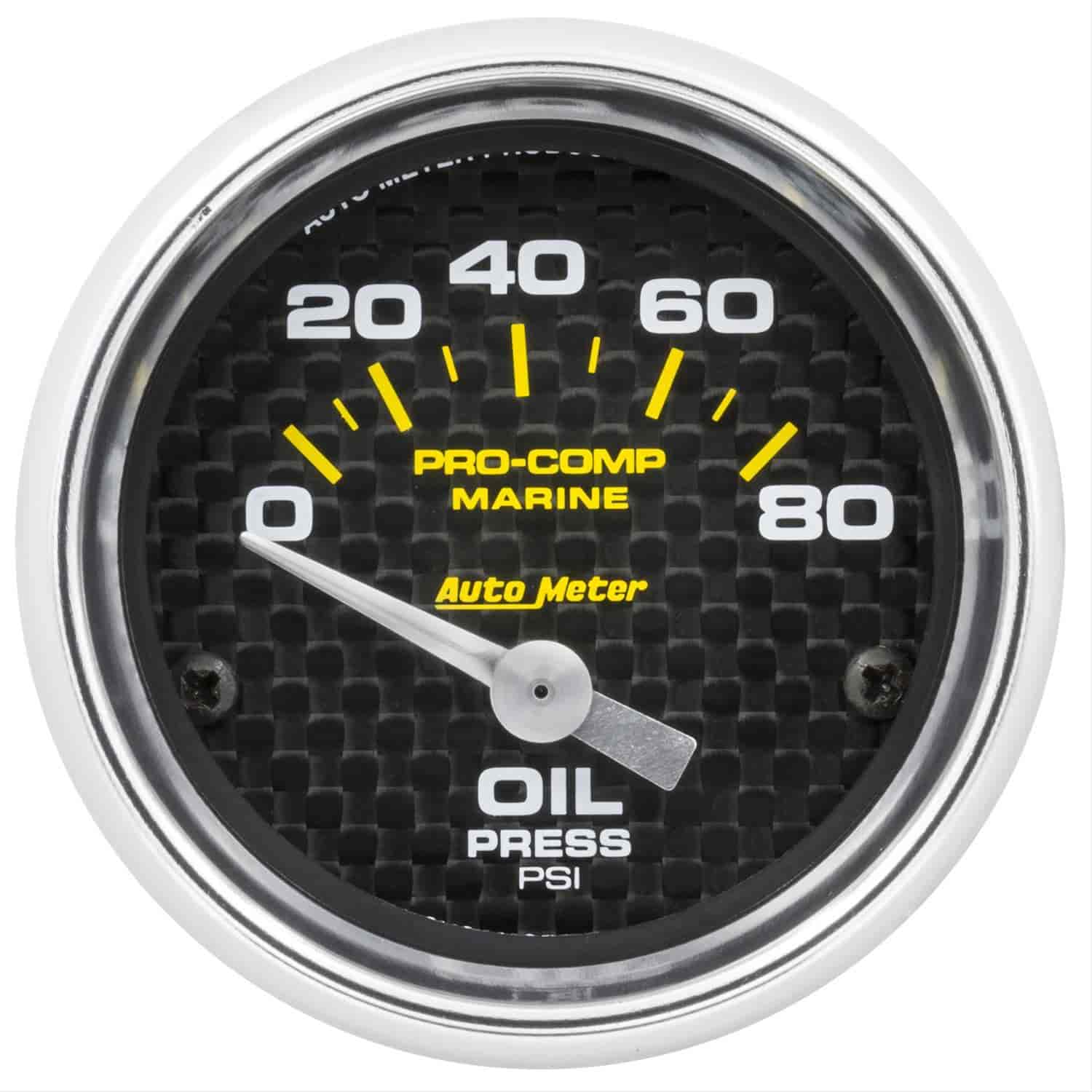 Pro-Comp Carbon Fiber Marine Oil Pressure Gauge Diameter: 2-1/16"