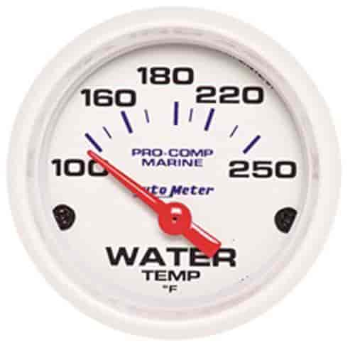 Pro-Comp White Phantom Marine Water Temperature Gauge Diameter: 2-1/16"
