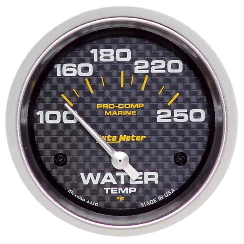 Pro-Comp White Phantom Marine Water Temperature Gauge Diameter: 2-5/8"