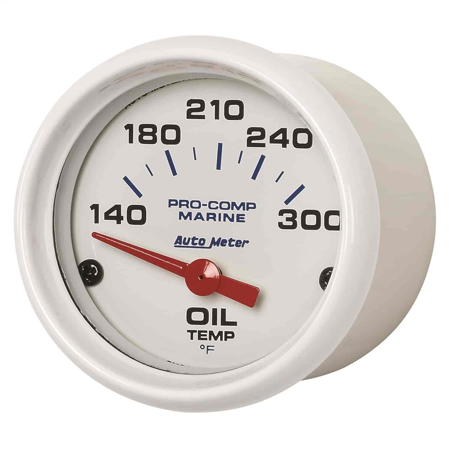 Pro-Comp White Phantom Marine Oil Temperature Gauge Diameter: 2-1/16"