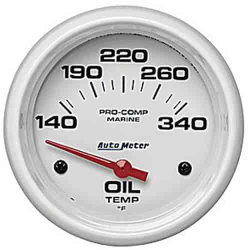 Pro-Comp White Phantom Marine Oil Temperature Gauge Diameter: 2-5/8"