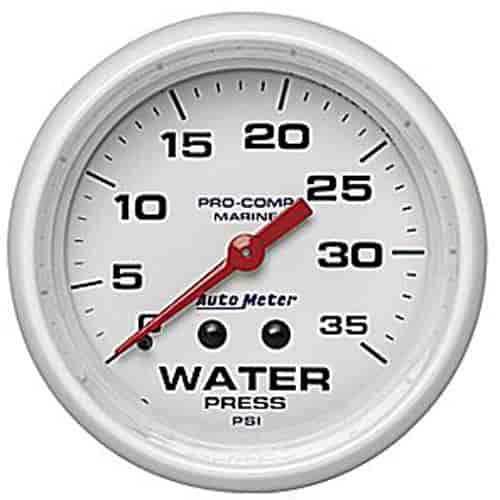 Pro-Comp White Phantom Marine Water Pressure Gauge Diameter: 2-5/8"