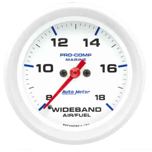 Pro-Comp Marine Wideband Air/Fuel Gauge 2-5/8" White