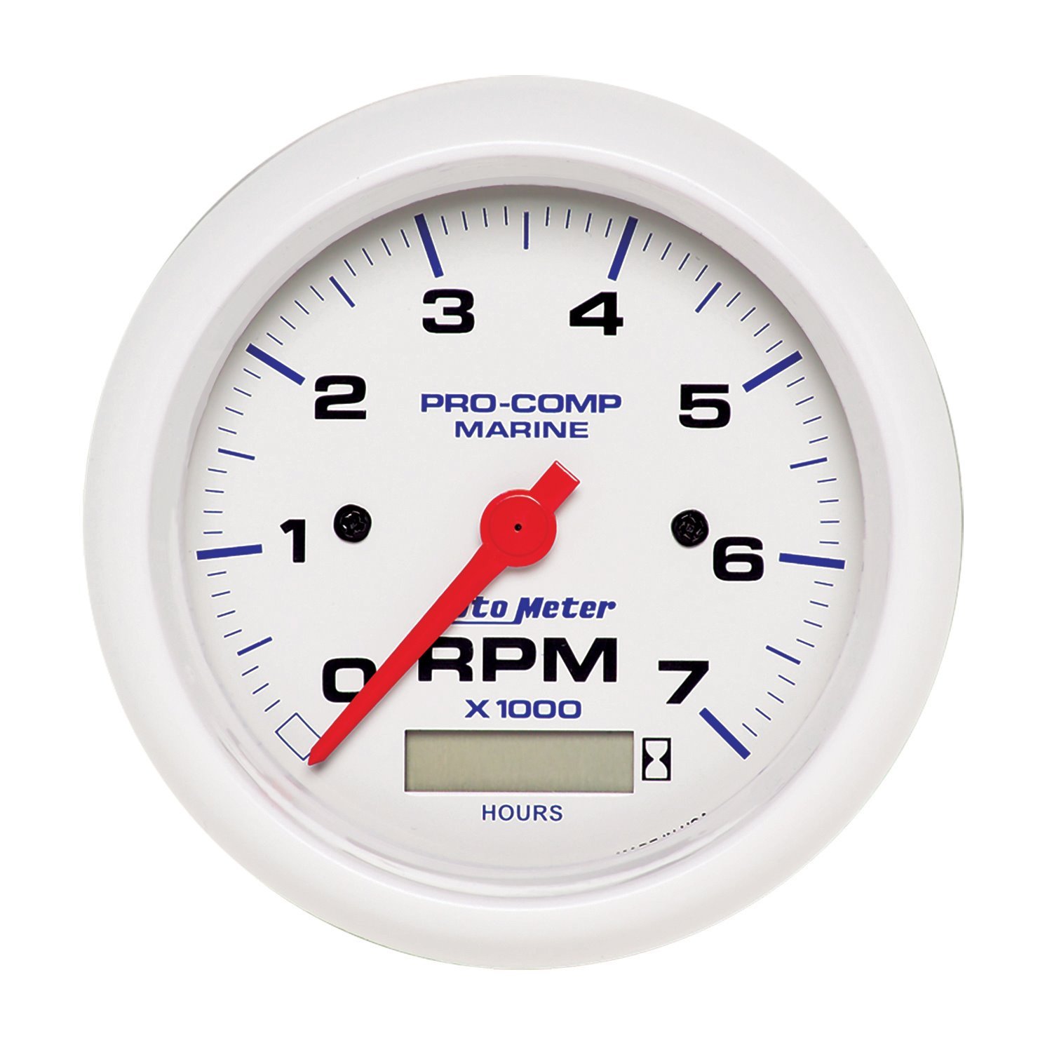 Pro-Comp White Phantom Marine Tachometer With Hourmeter Diameter: 3-3/8"