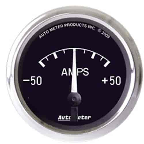 Cobra; Electric Ammeter Gauge; 2 1/16 in.; 50 - 0 - 50 Amps; Use Alternator w/Maximum Output Of 50 A