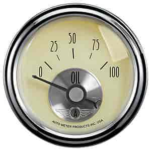 Antique Ivory Oil Pressure Gauge 2-1/16" Electrical
