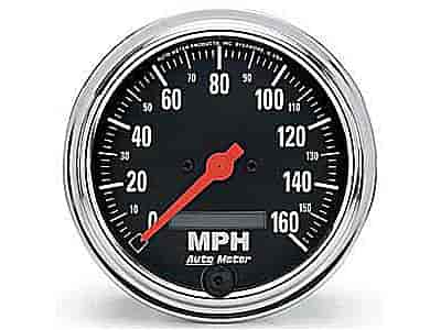 Traditional Chrome Speedometer 3-3/8" electrical, in-dash mount
