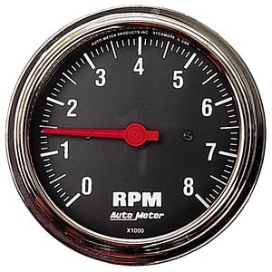 Traditional Chrome Tachometer 3-3/8" electrical, in-dash mount