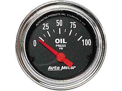 Traditional Chrome Oil Pressure Gauge 2-1/16" electrical