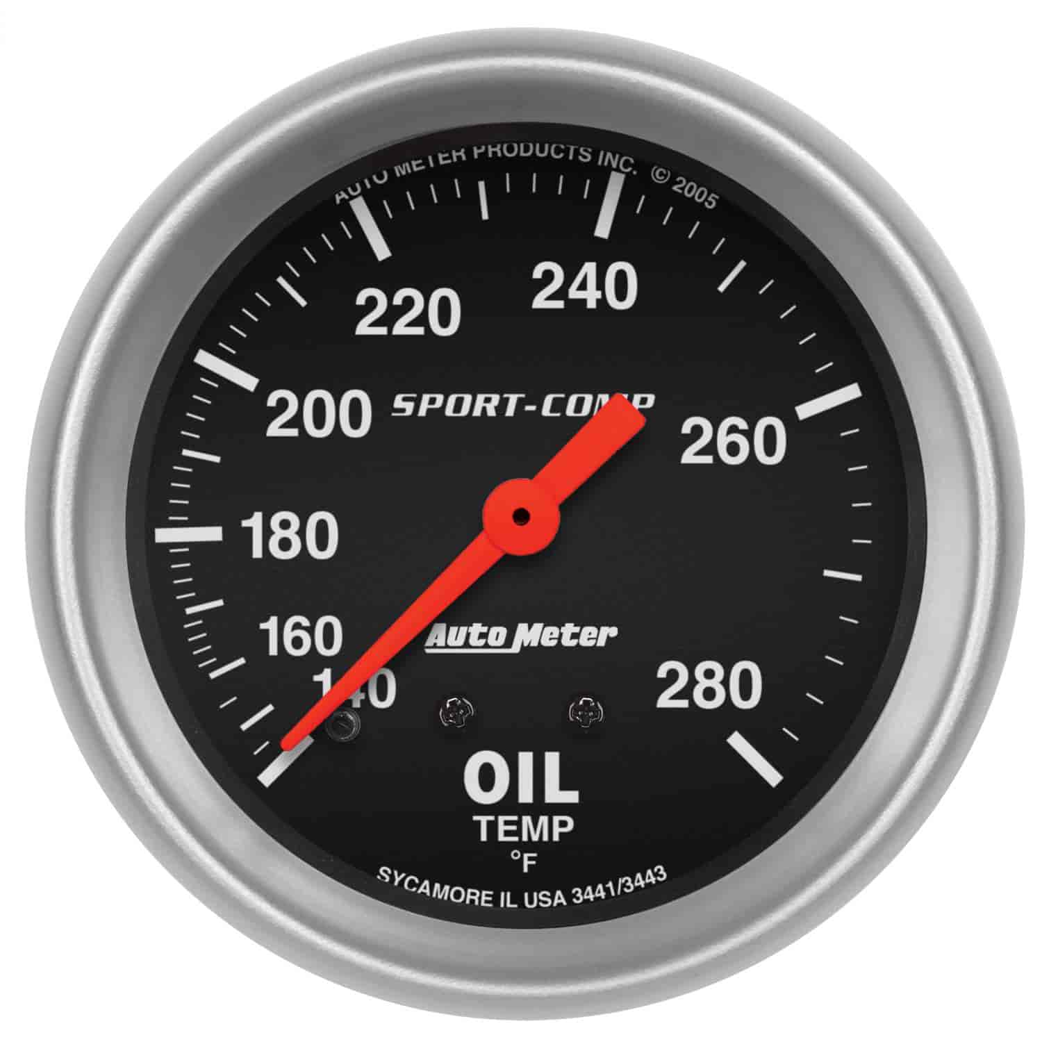 Sport-Comp Oil Temperature Gauge 2-5/8" Mechanical