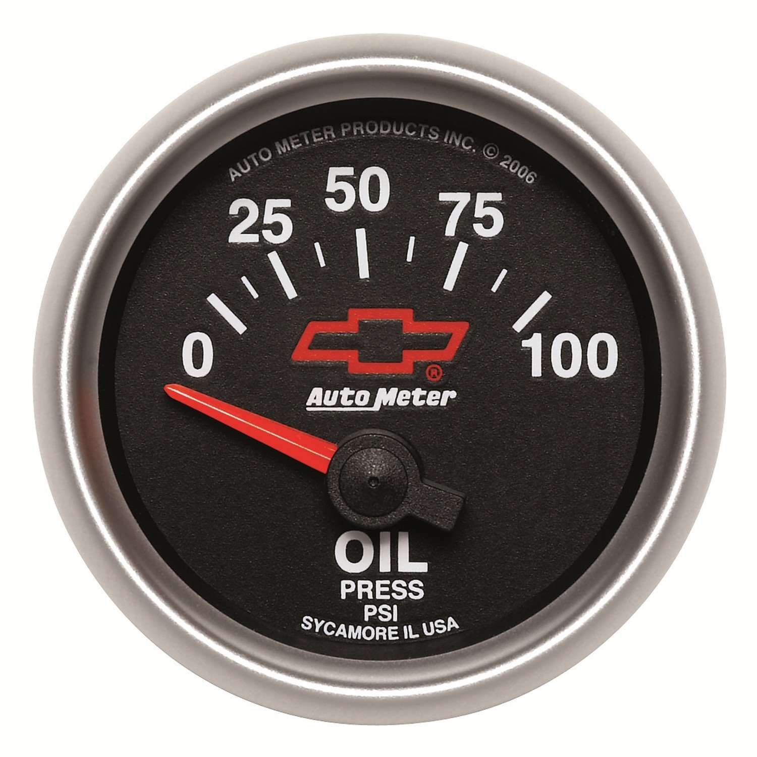 Officially Licensed Chevrolet Performance Oil Pressure Gauge 2-1/16" Electrical