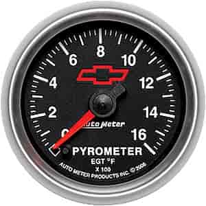 Officially Licensed Chevrolet Performance Pyrometer 2-1/16" Electrical (Full Sweep)