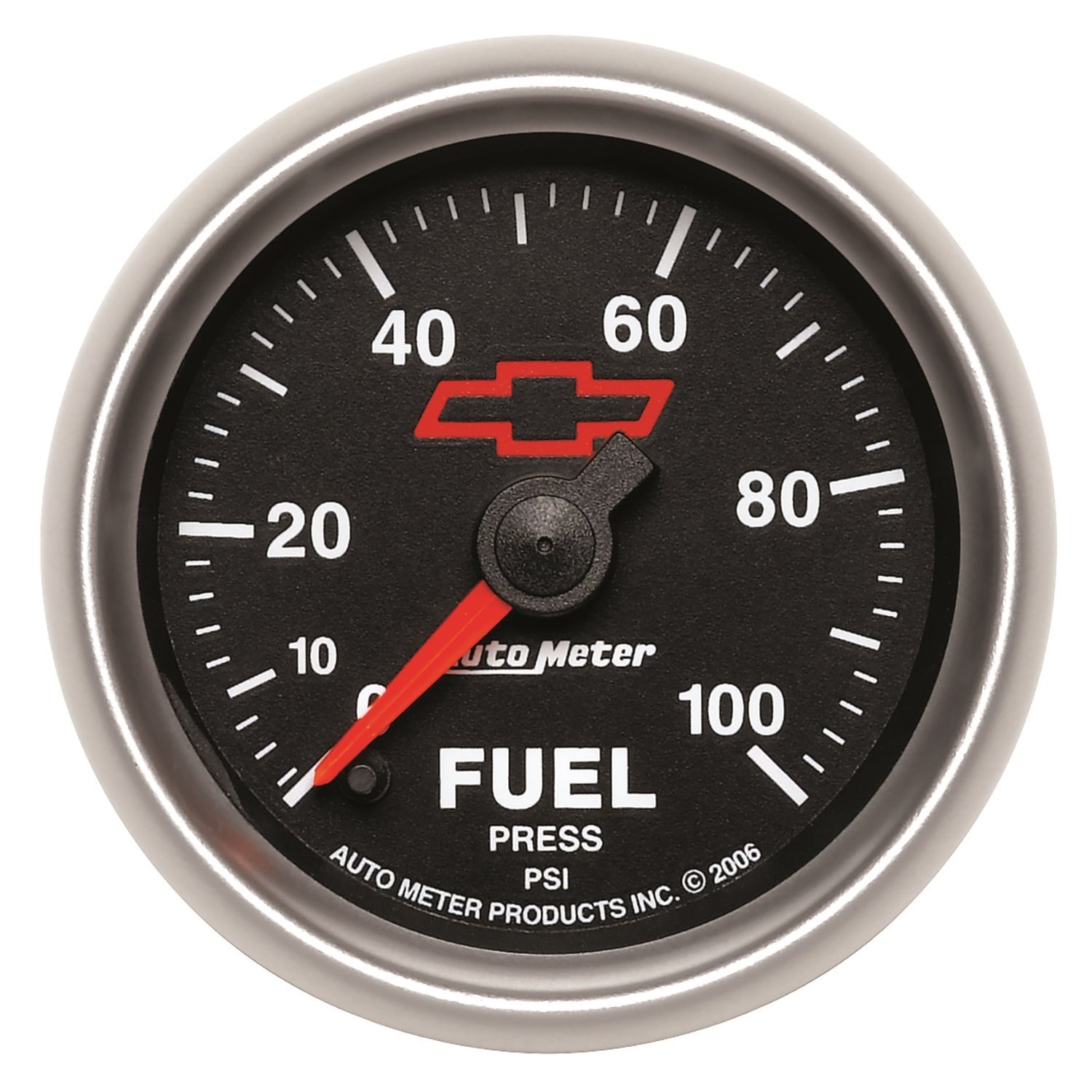 Officially Licensed Chevrolet Performance Tie Fuel Pressure Gauge 2-1/16" Electrical (Full Sweep)