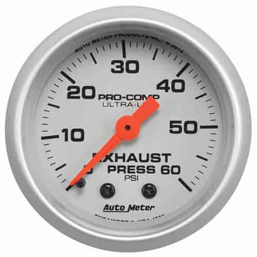 Ultra-Lite Exhaust (Drive) Pressure Gauge 2-1/16" Mechanical