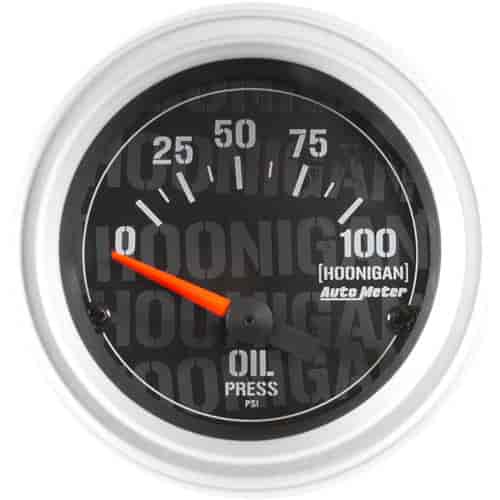 Officially Licensed Hoonigan Oil Pressure Gauge 2-1/16" Electrical (Short Sweep)