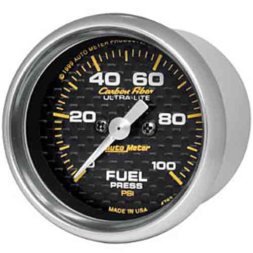 Carbon Fiber Fuel Pressure Gauge 2-1/16" electrical