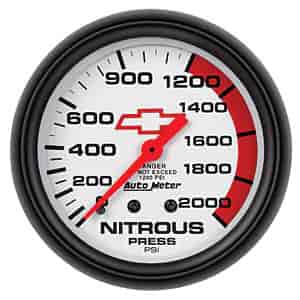 Officially Licensed GM Nitrous Pressure Gauge 2-5/8" Mechanical (Full Sweep)