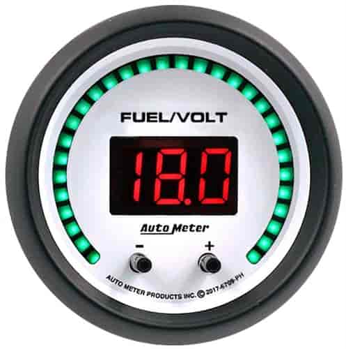 Phantom Elite Digital Fuel Level/Voltmeter Gauge 2-1/16 in. - 2-Channel [0-280 ohms / 8-18 V]