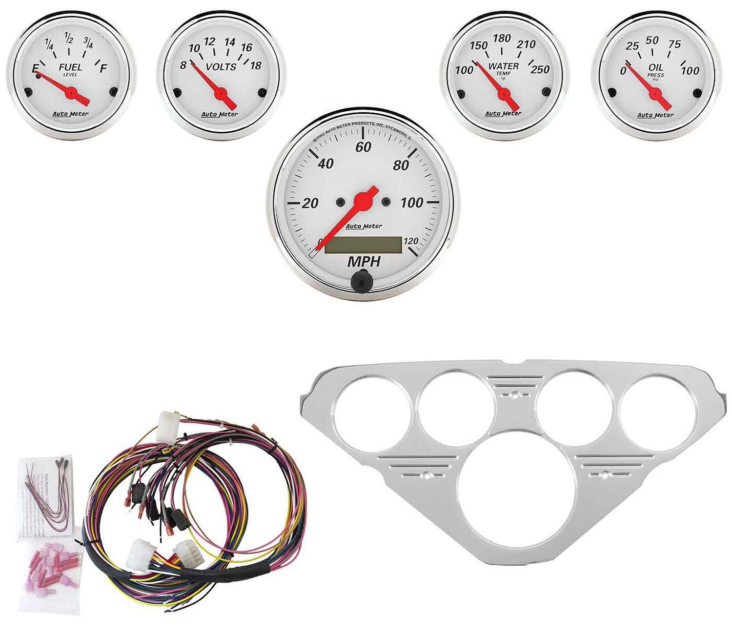 5-Gauge Direct-Fit Dash Kit 1955-1959 Chevy Truck - Arctic White Series