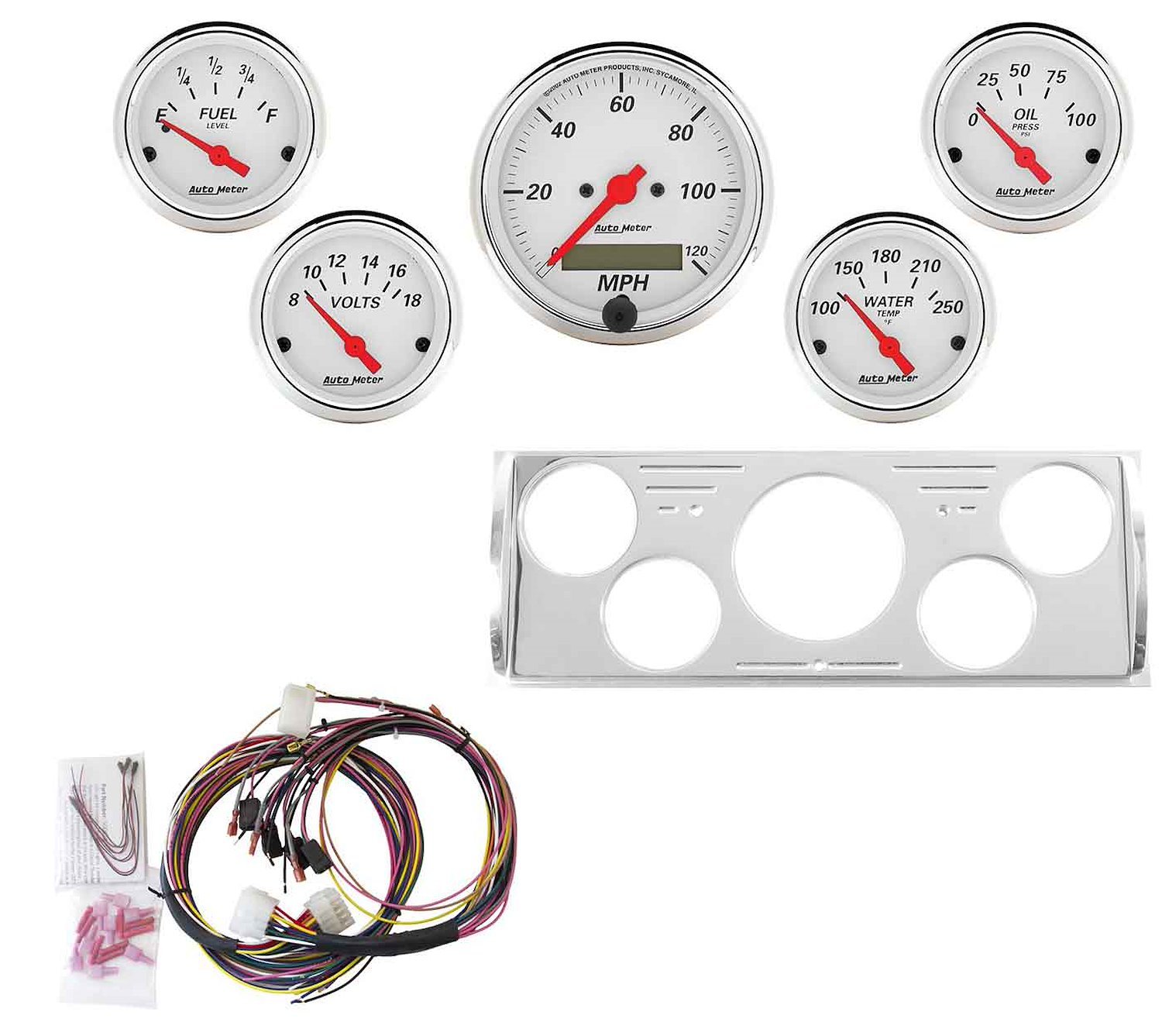 5-Gauge Direct-Fit Dash Kit 1940-1946 Chevy Truck - Arctic White Series