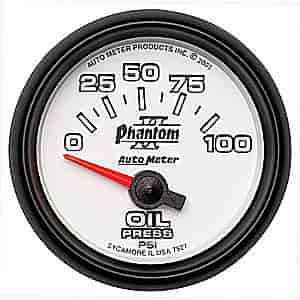Phantom II Oil Pressure Gauge 2-1/16" electrical (short sweep)