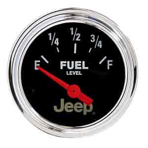Officially Licensed Jeep Fuel Level Gauge 2-1/16" Electrical (Short Sweep)