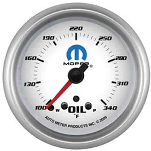 Officially Licensed Mopar Oil Temperature Gauge 2-5/8" Electrical (Full Sweep)