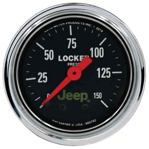 Officially-Licensed Jeep Air Locker Pressure Gauge 2 1/16 in. Mechanical - 0-150 psi