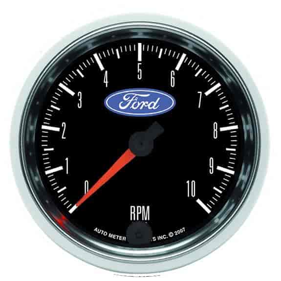 Officially-Licensed Ford Tachometer 3 3/8 in., 0-10,000 RPM, Electrical (Full Sweep)