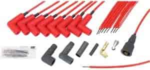 5mm 300+ Ferro-Spiral Race Plug Wires 90° Spark Plug Boots Red