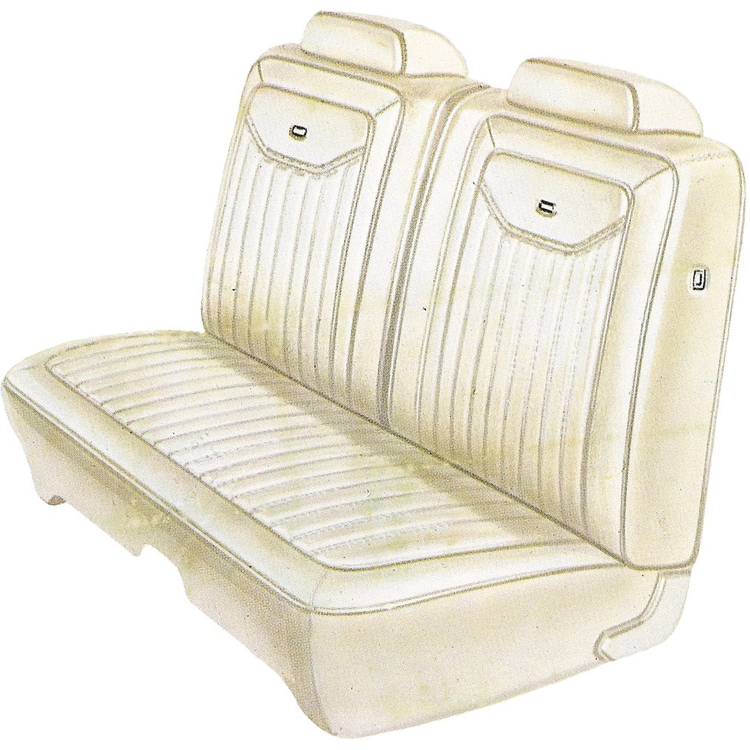 AA71CXD0020200 71 CHARGER DLX FRONT SPLIT BENCH - WHITE