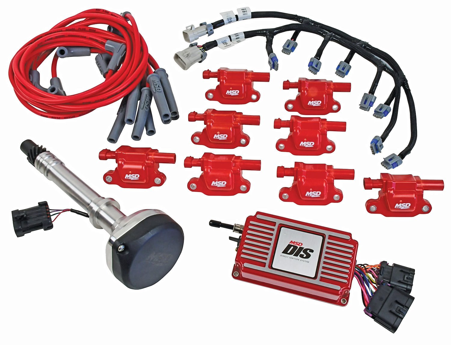60151 Direct Ignition System [DIS] Kit Small Block Chevy, Big Block Chevy - Red