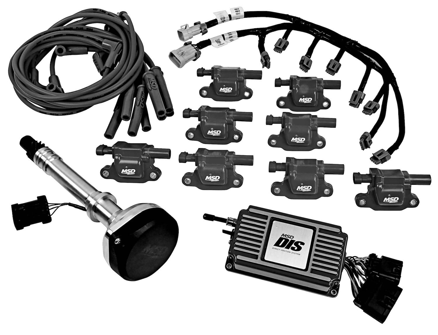 601513 Direct Ignition System [DIS] Kit Small Block Chevy, Big Block Chevy - Black