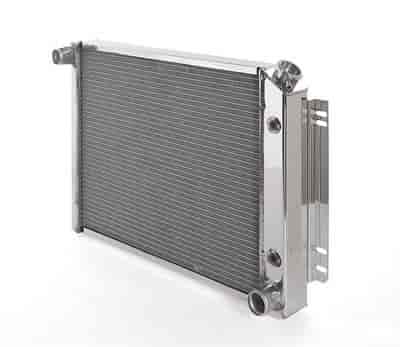 Direct-Fit Polished Finish Downflow Radiator for Ford w/Auto Trans 30-32