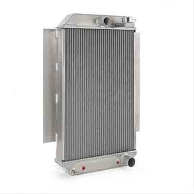 Direct-Fit Polished Finish Downflow Radiator for Mopar Truck w/Auto Trans 72-92