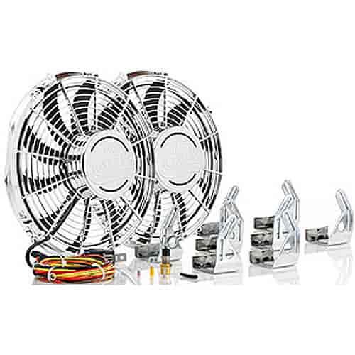 Dual 13" High Torque Fan Module Billet Aluminum Fan Motor Covers