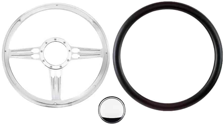 15 1/2 in. HollowPoint Series Steering Wheel Kit - Black Leather